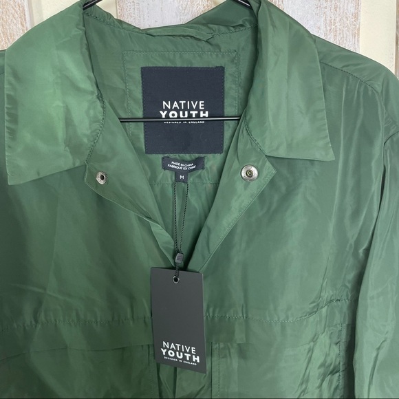 Native Youth Visayan Coach Jacket Green Mens M - Picture 8 of 12